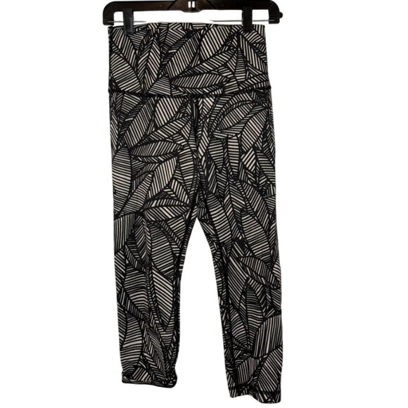 Lululemon Wunder Under Crop pants black and white women's size S - Picture 3 of 6